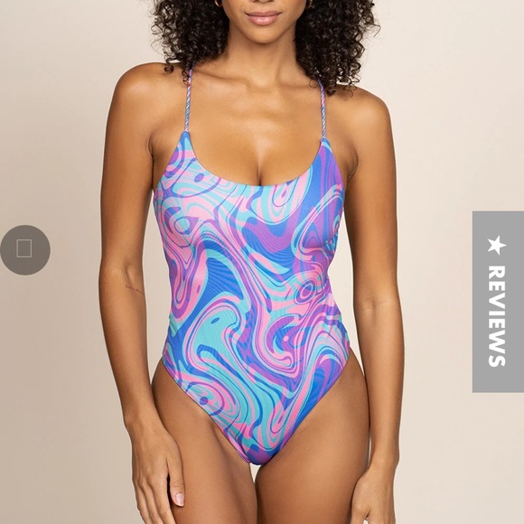 Ayra Swim One Piece Citrus Bathing Suit - Picture 6 of 8